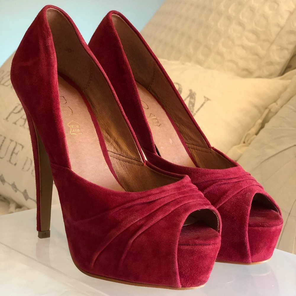 Red suede platform - Picture 4 of 4